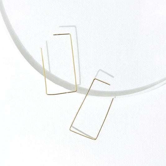 Wire Rectangle Hoop Earrings